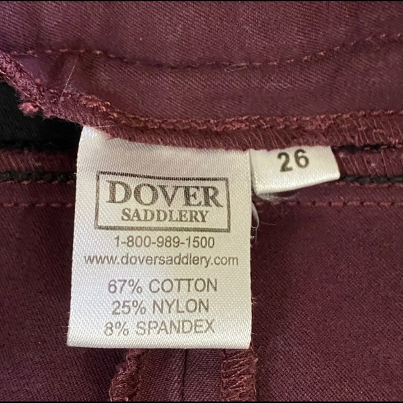 Dover Saddlery Full Seat Burgundy Breeches - Size 26 - Picture 6 of 7